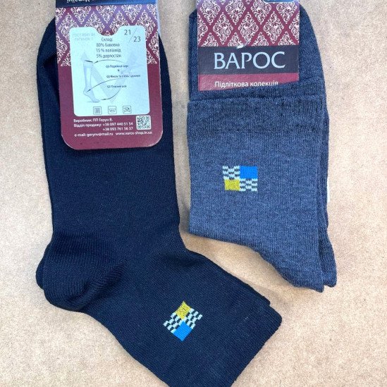 Шкарпетки підліткові Патріот темне асорті (Демісезон) Варос