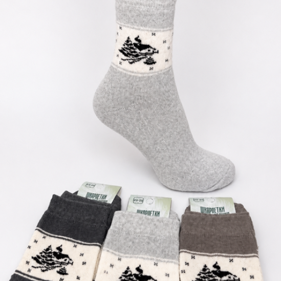 Шкарпетки жіночі класичні повна махра Winter Style світле асорті (Зимові) Варос