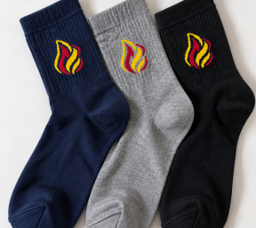 Шкарпетки  з принтом "Вогонь" серії TREN (Демісезон/літні)